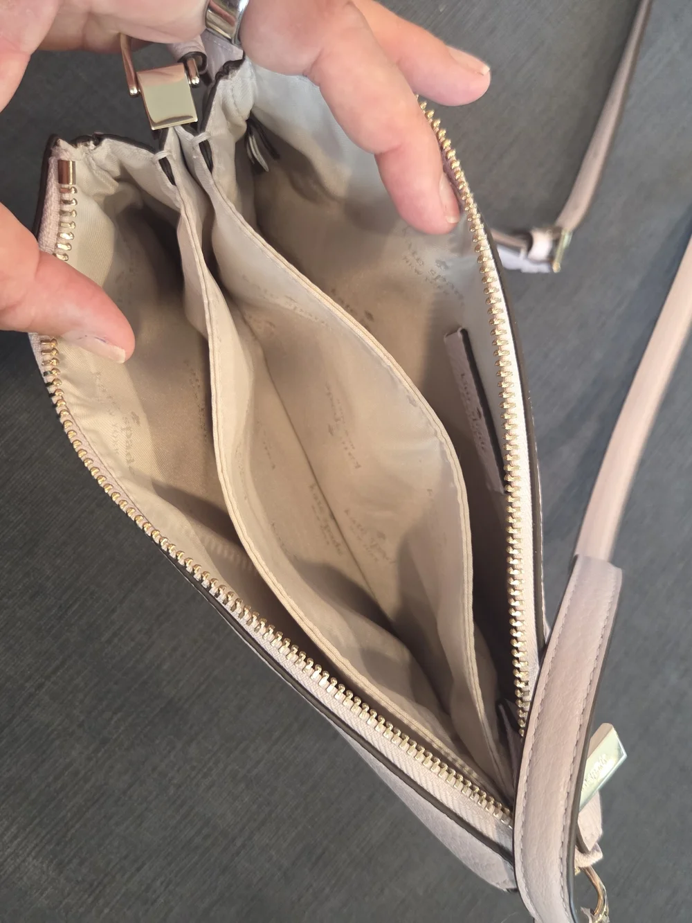 kate spade Pale Pink Leather Crossbody Bag with Gold Hardware